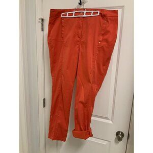 Chicos Pants 2.5 (14) Women's Luxe Utility Convertible Length Stretch Orange